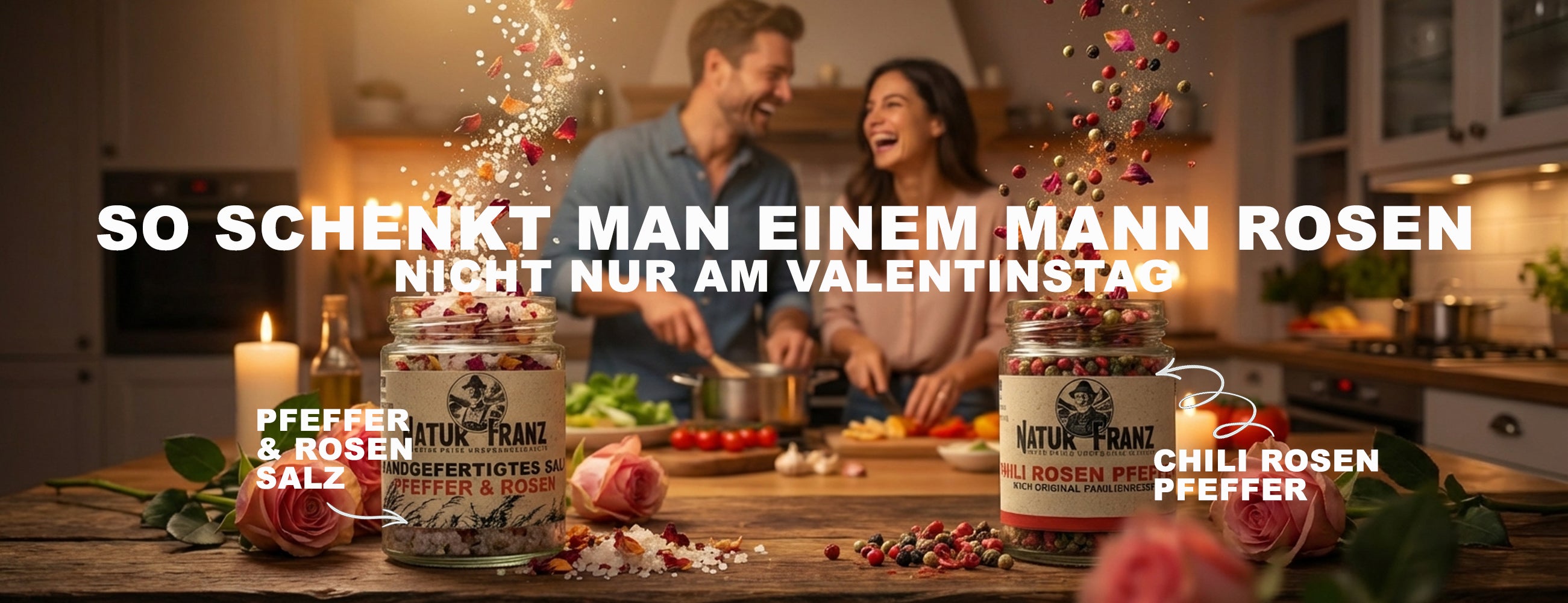 Mann Frau Valentinstag Herzen Rosen