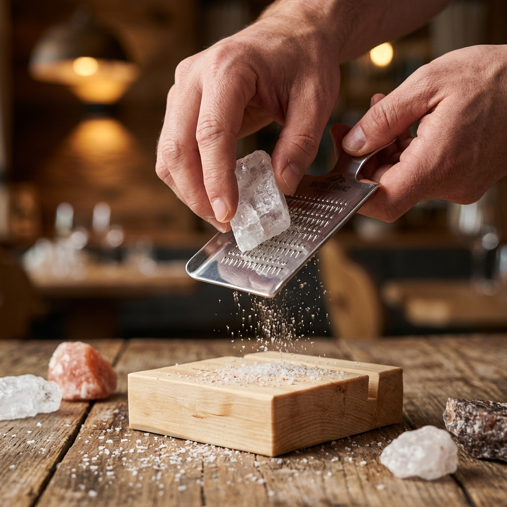 Die Reiberei. Set aus Reibe, Board und 4 Salzsteinen