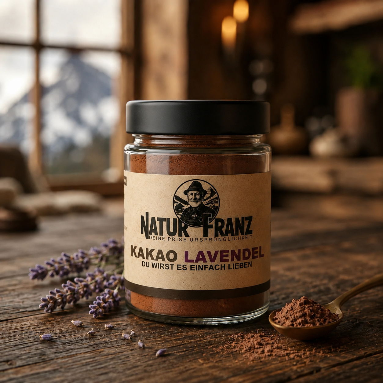 Kakao Ritual Lavendel: Bio-Criollo Kakao mit Lavendelblüten & Bio-Reishi – vegan & ohne Zucker