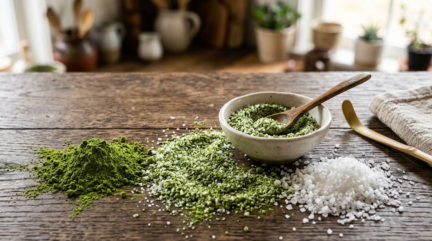 Matcha Salz: Warum grüner Tee plötzlich in die Gewürzküche gehört