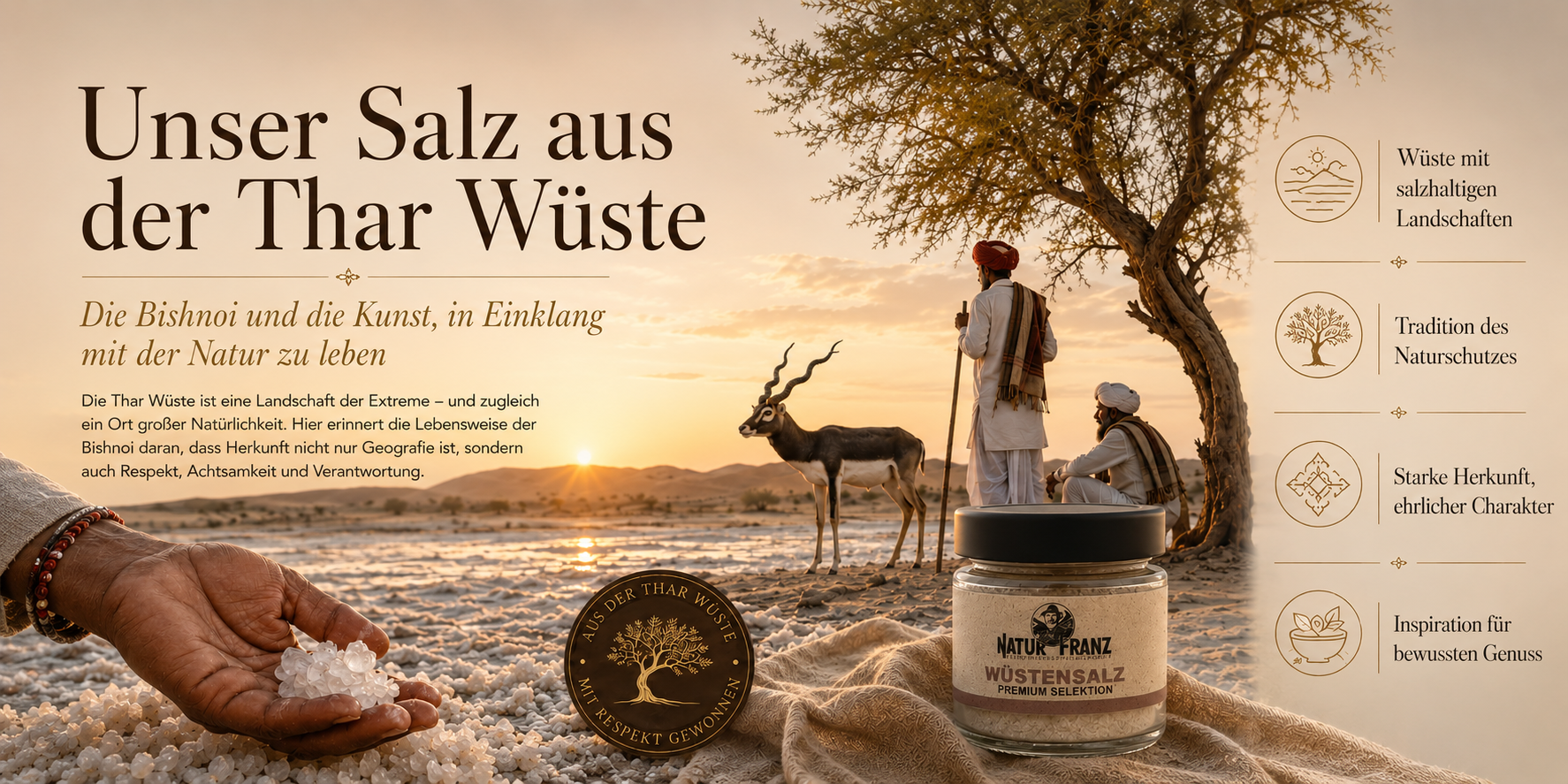 Die Bishnoi – Hüter des Lebens und unser Salz aus der Thar Wüste