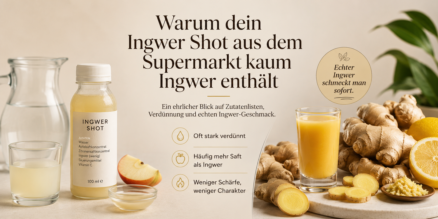Warum dein Ingwer Shot aus dem Supermarkt kaum Ingwer enthält