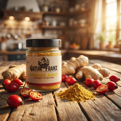 3er Bundle Ingwer Shot Hagebutte + 1 Shot Glas GRATIS