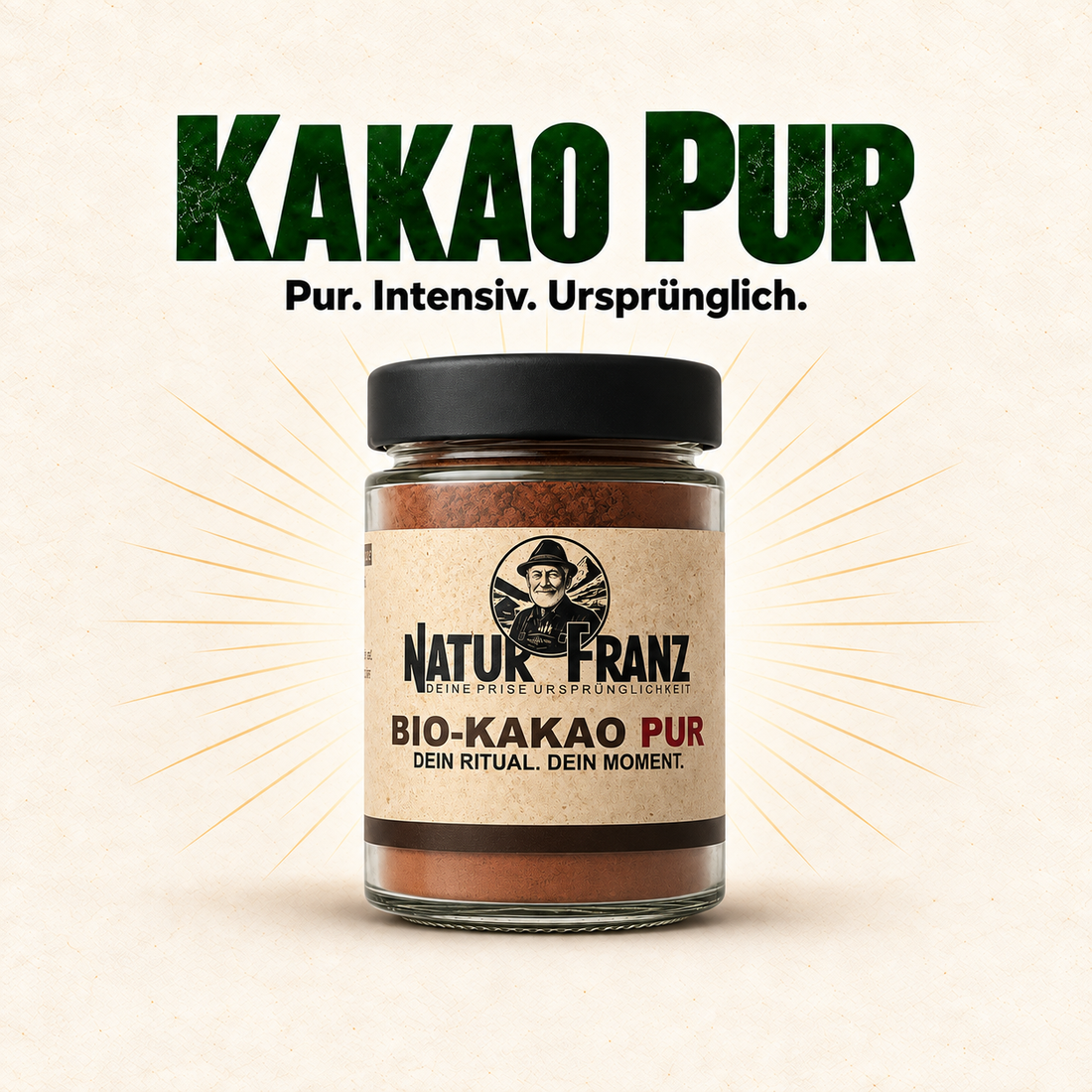 2x Kakao Ritual Pur: 95,5 % Bio-Criollo Kakao mit Lucuma – ohne Zucker &amp; vegan