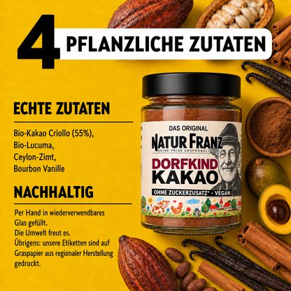 2x Dorfkind Kakao – Für kleine Schlawiner und große Kinder, vegan - ohne Zuckerzusatz