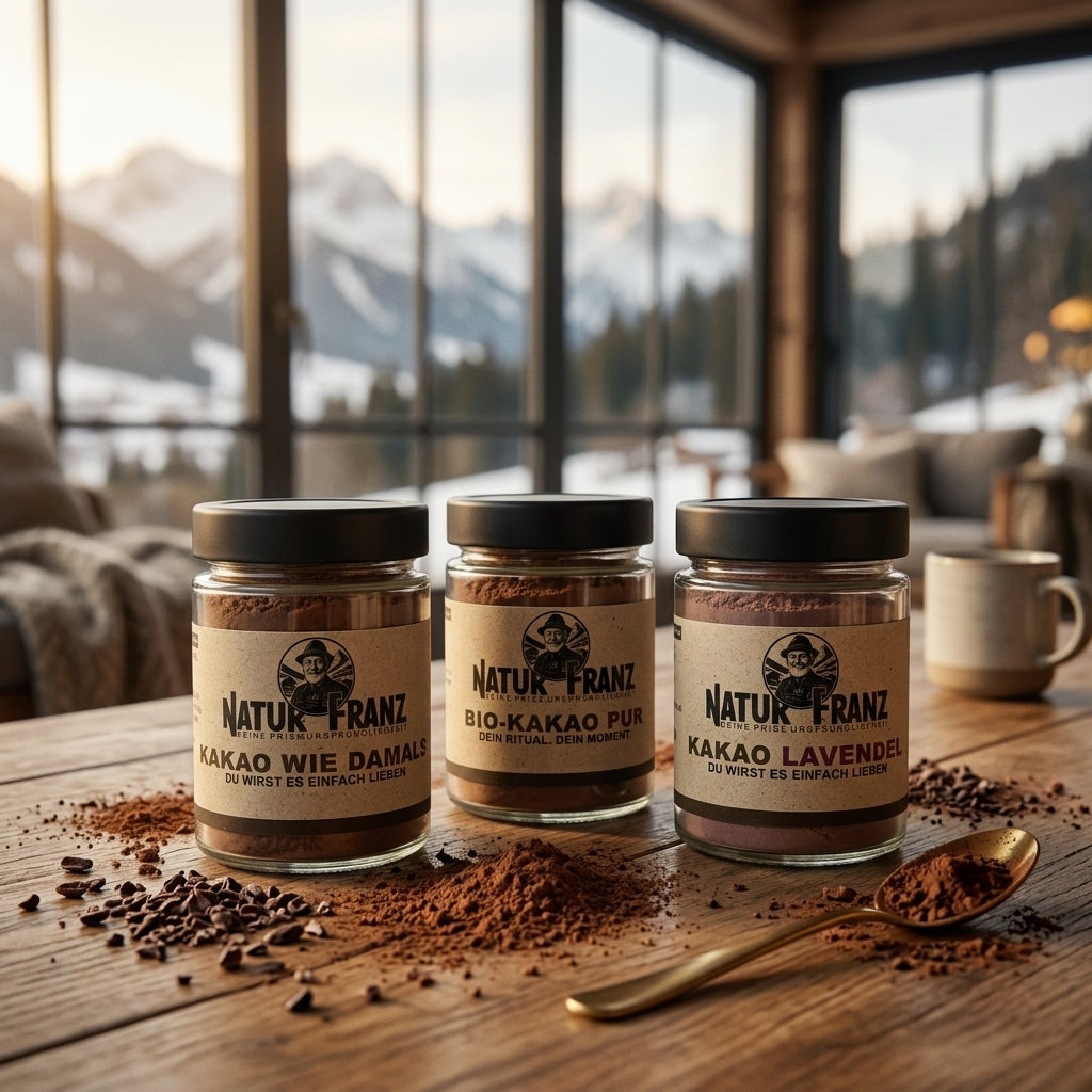 Kakao Ritual Box von Natur Franz mit 3 Bio-Criollo Sorten