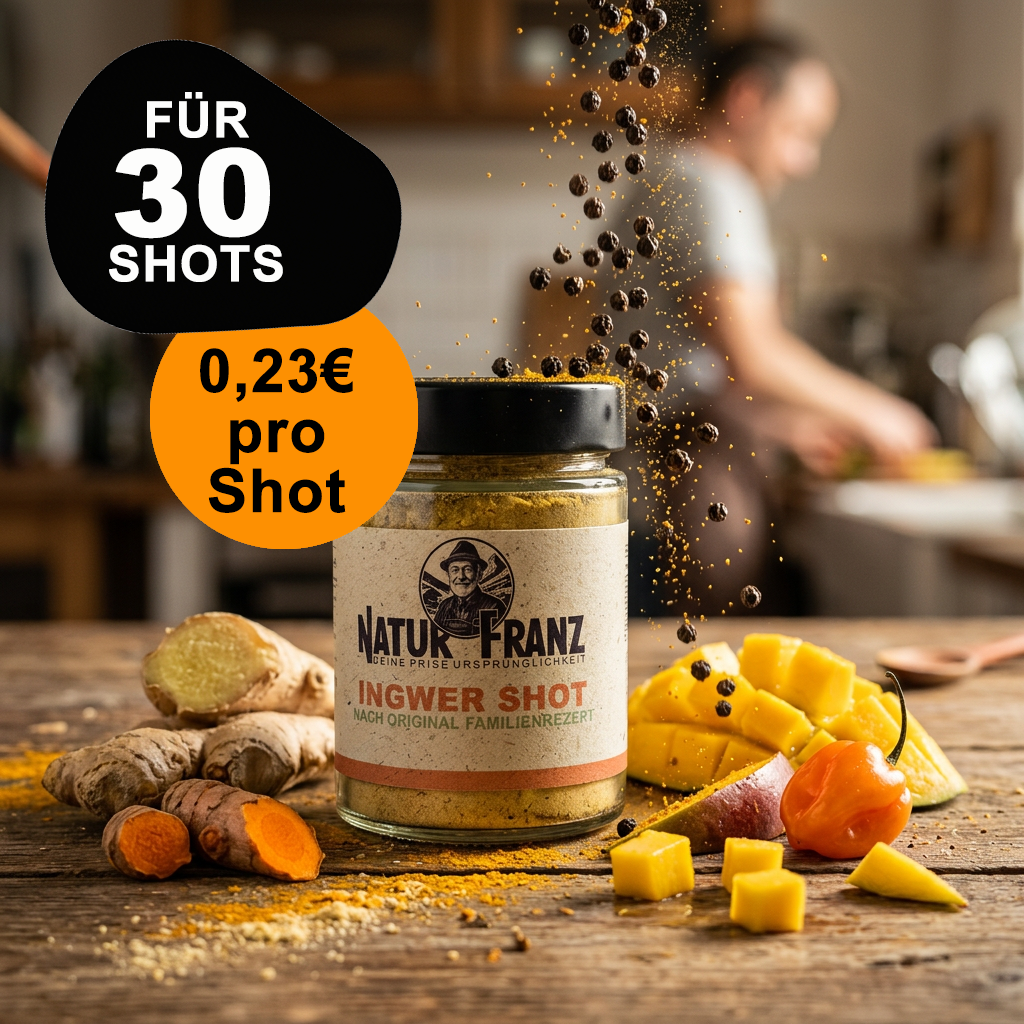 Ingwer Shot Mix mit Mango