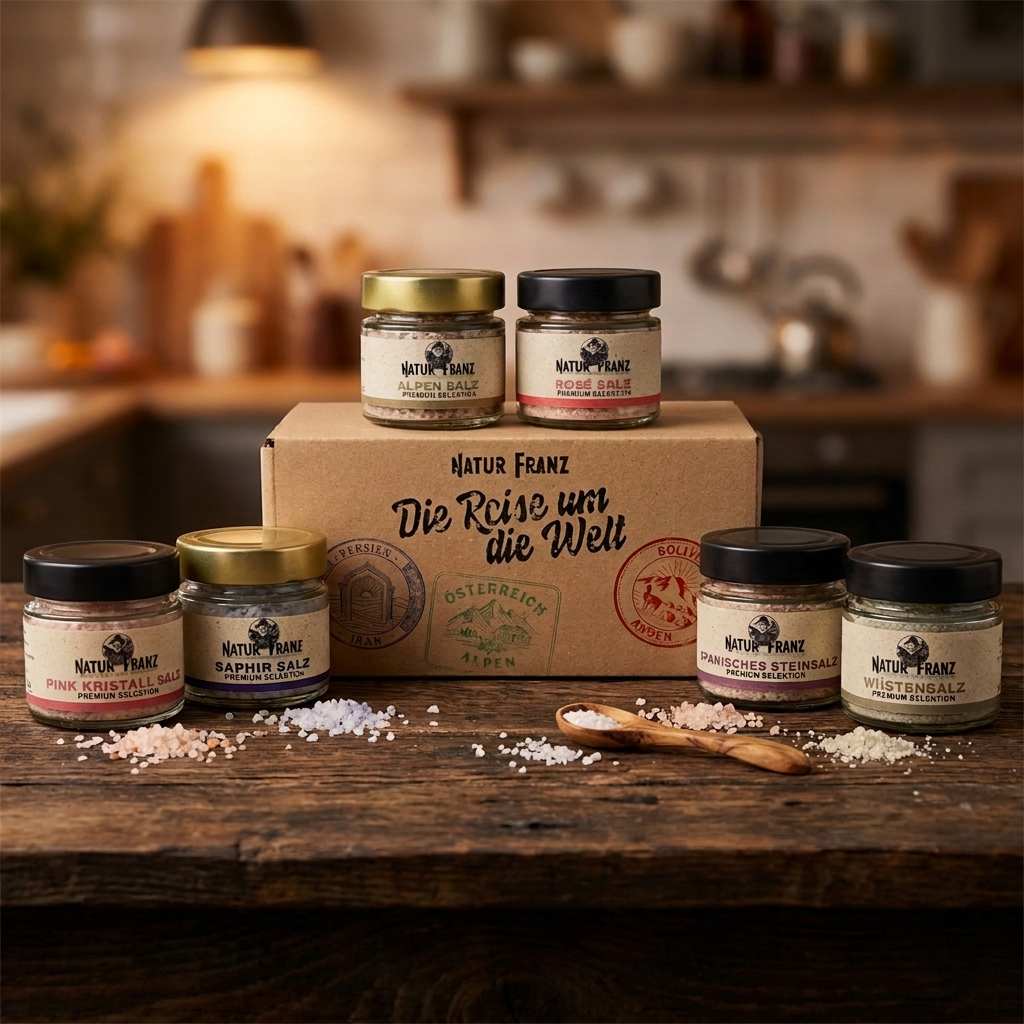 Reise um die Welt - Box. Kollektion reiner ursprünglicher Salze