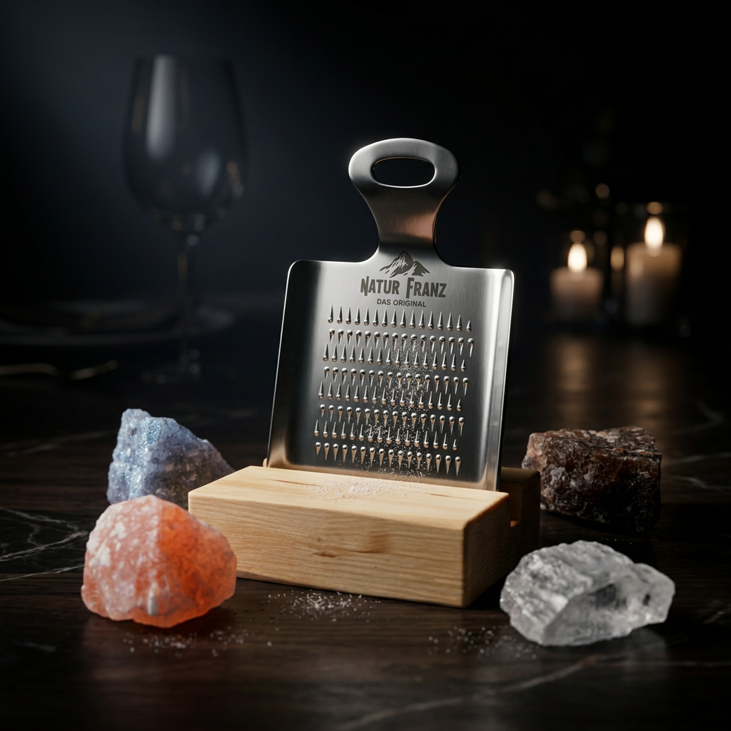 Die Reiberei. Set aus Reibe, Board und 4 Salzsteinen