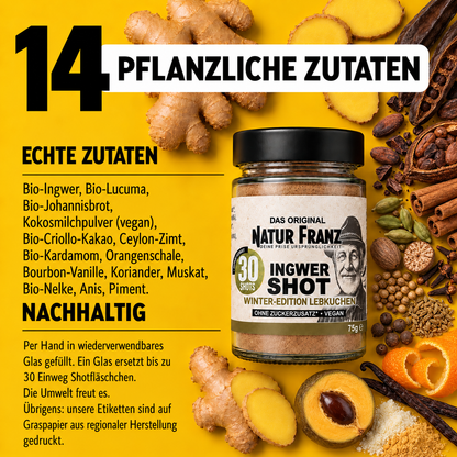 2x Ingwer Shot Winter-Edition Lebkuchen