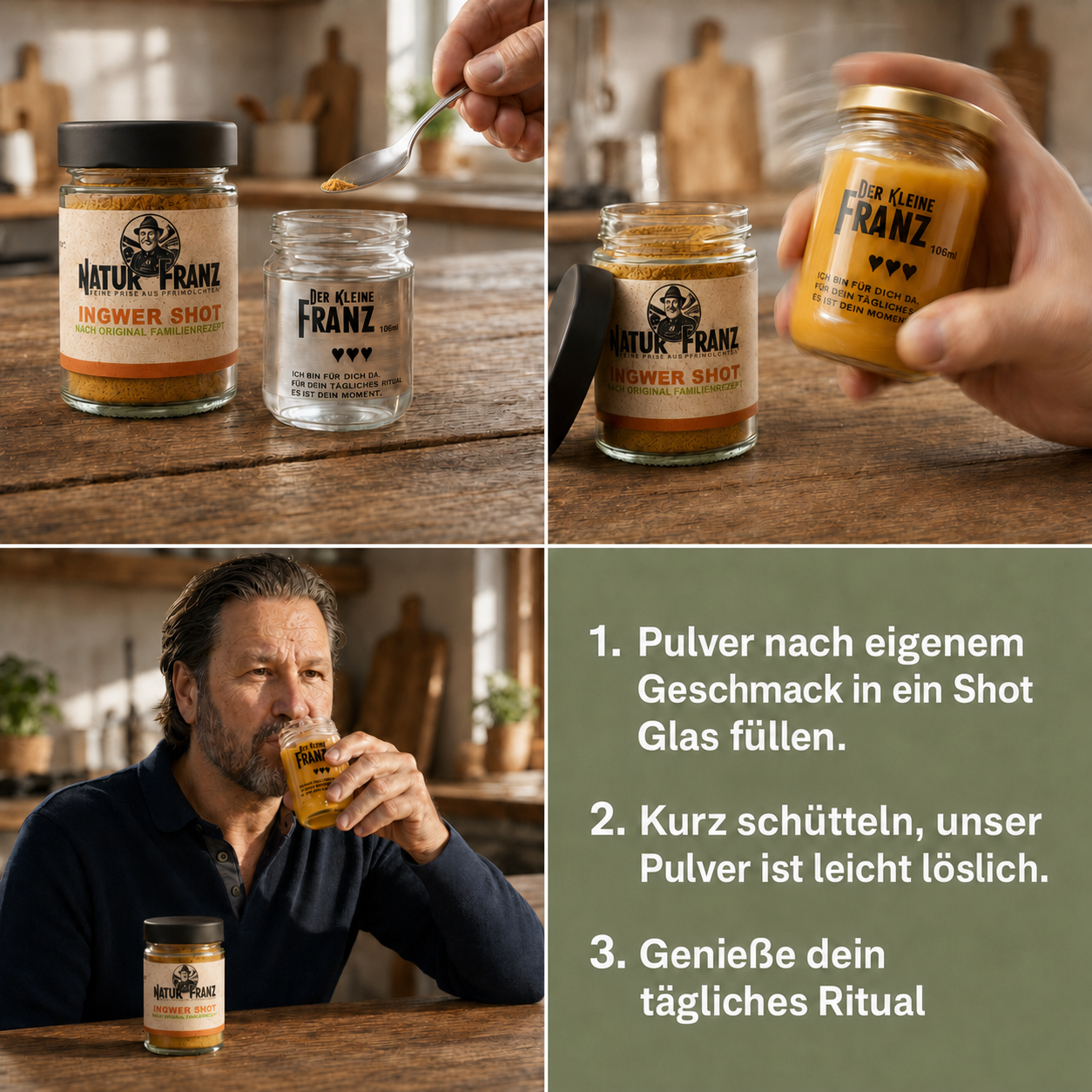 2x Ingwer Shot Pulver: Bio-Ingwer mit Mango, Kurkuma &amp; Chili – ohne Zucker, selbst zubereiten