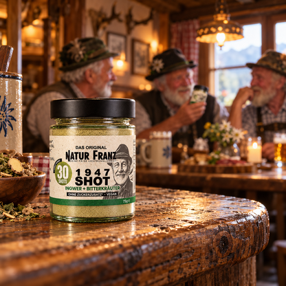1947 Ur-Shot mit Ingwer + Bitterkräutern – ursprüngliche Kräuterkraft für dein tägliches Ritual - vegan